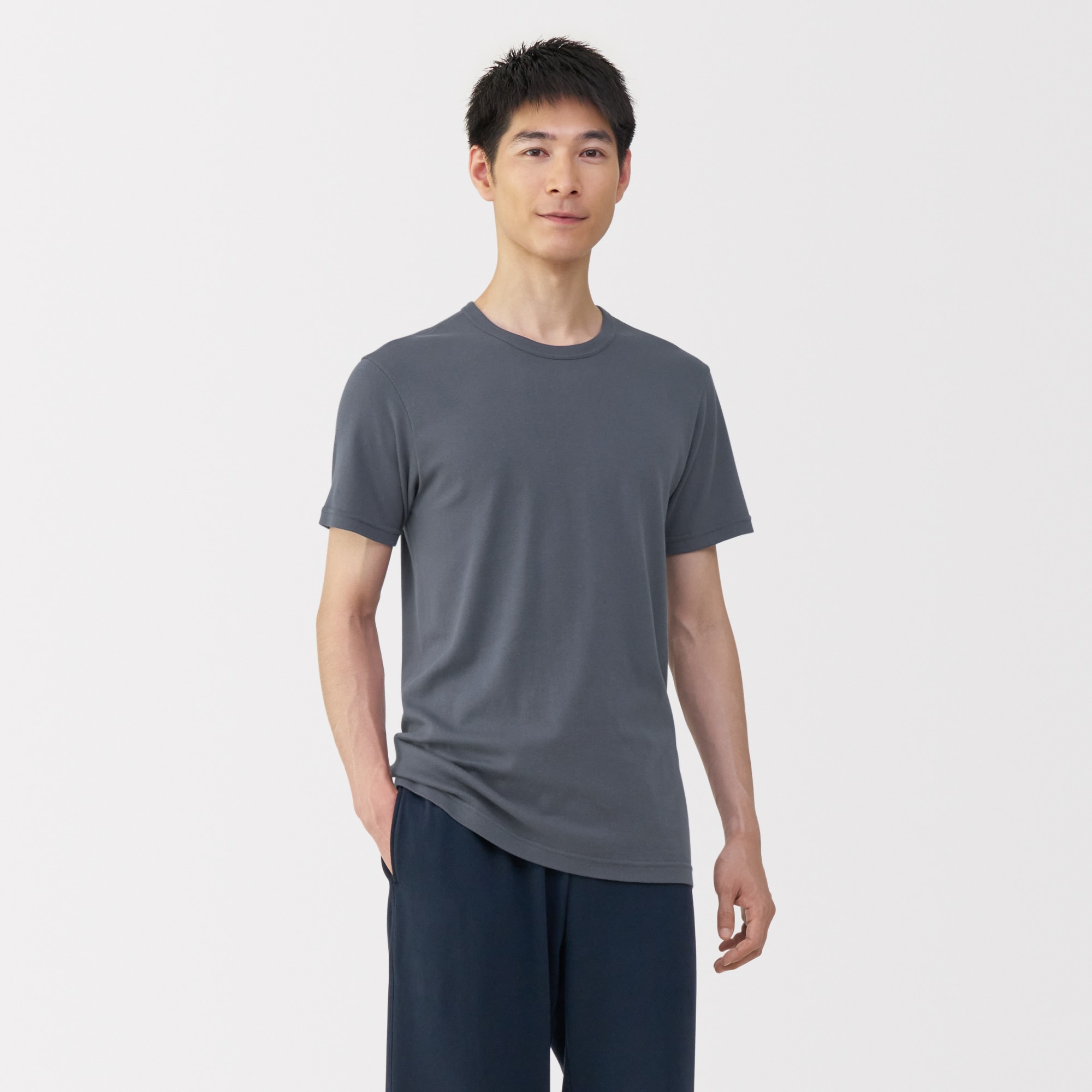 紳士　あったか綿　クルーネック半袖Ｔシャツ