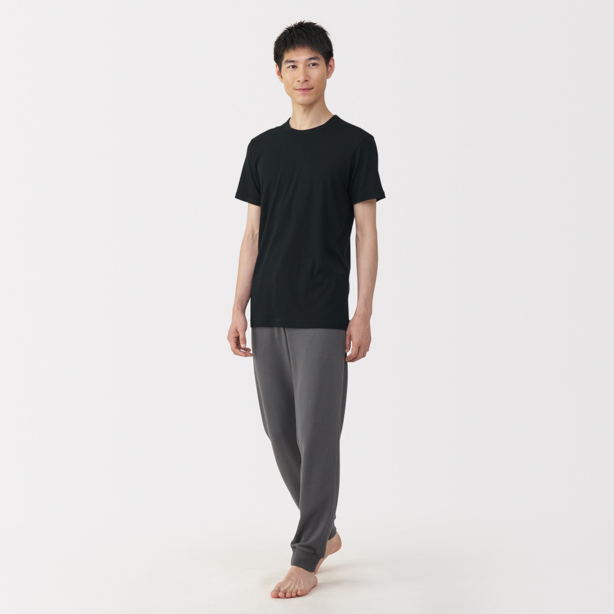 紳士　あったか綿　クルーネック半袖Ｔシャツ