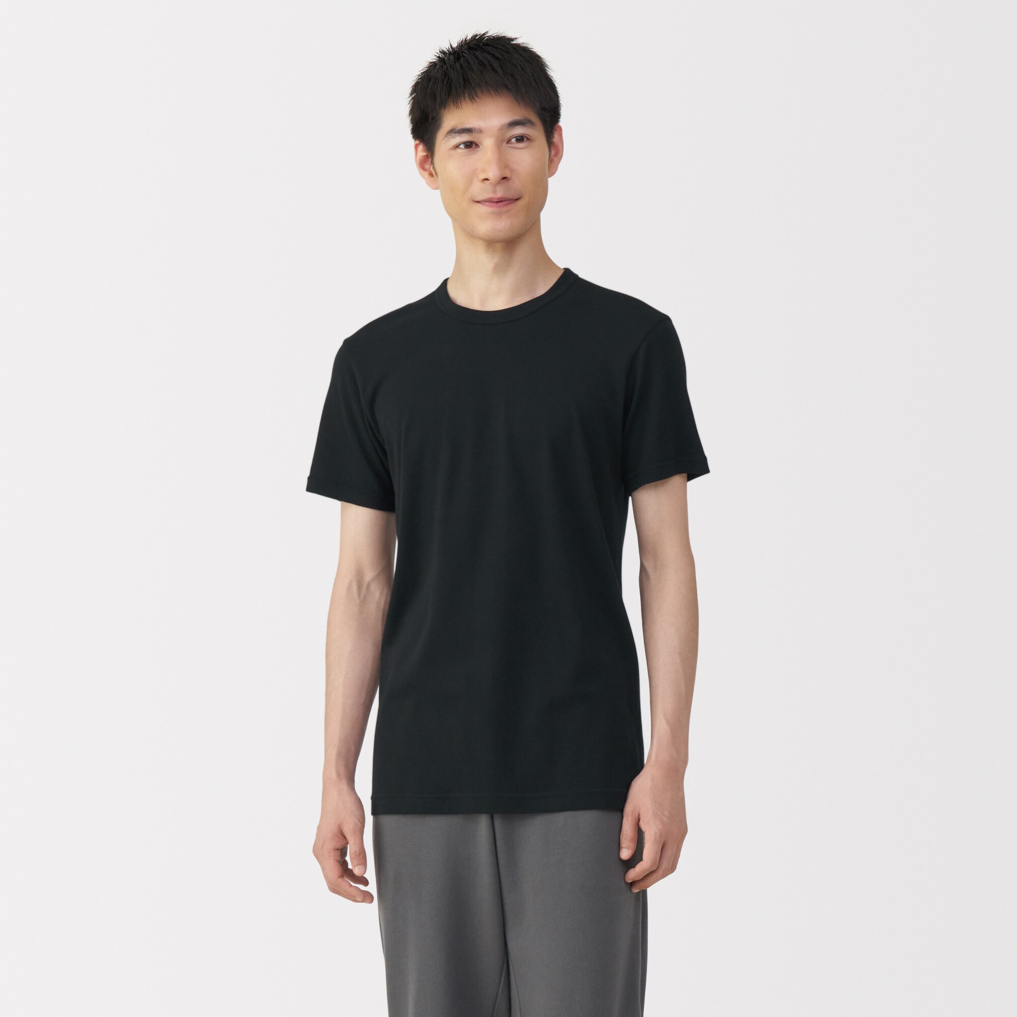 紳士　あったか綿　クルーネック半袖Ｔシャツ