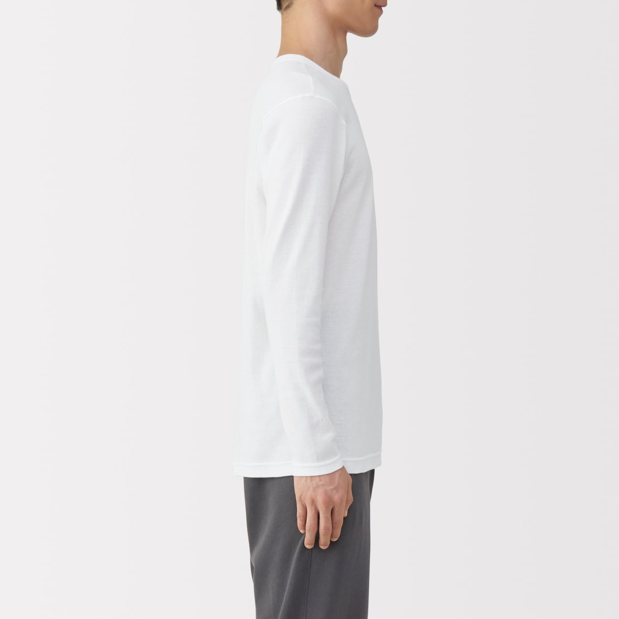 紳士　あったか綿　クルーネック長袖Ｔシャツ