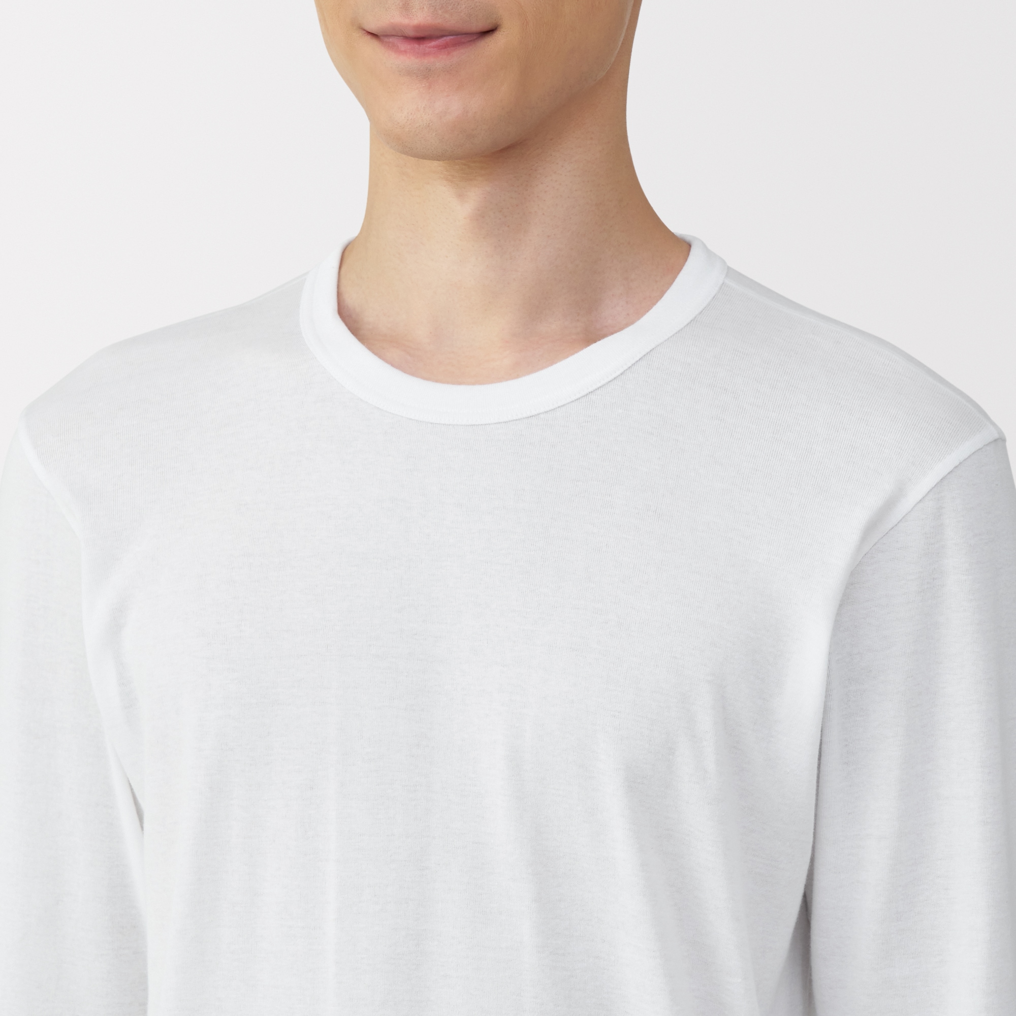 紳士　あったか綿　クルーネック長袖Ｔシャツ