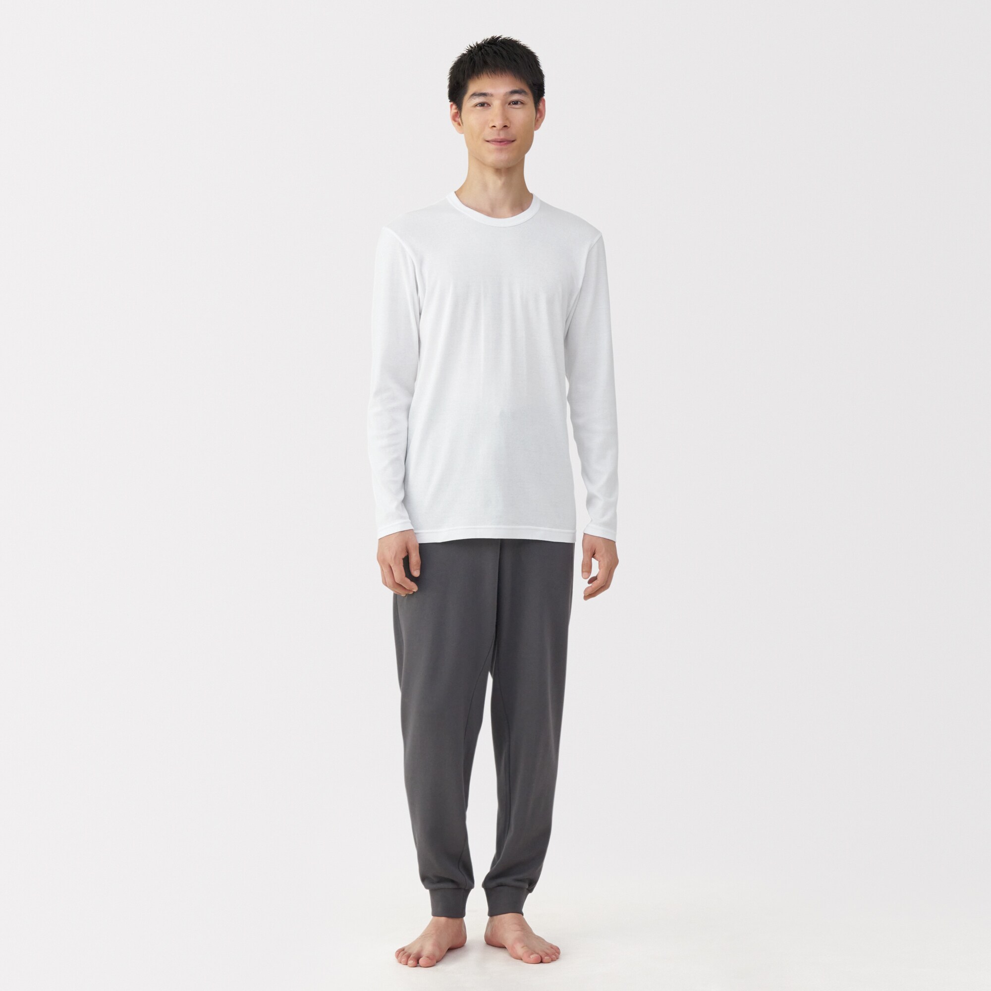 紳士　あったか綿　クルーネック長袖Ｔシャツ