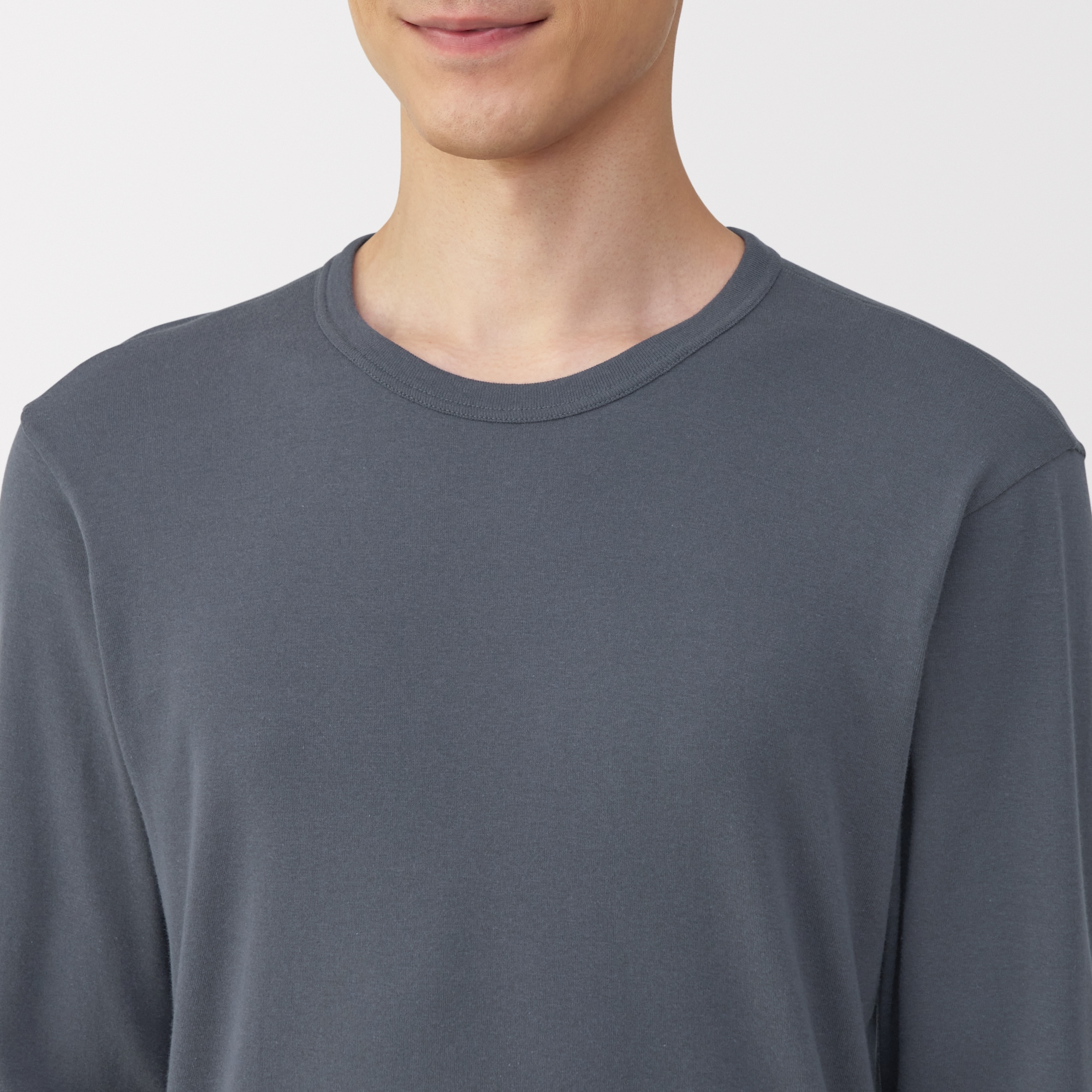 紳士　あったか綿　クルーネック長袖Ｔシャツ