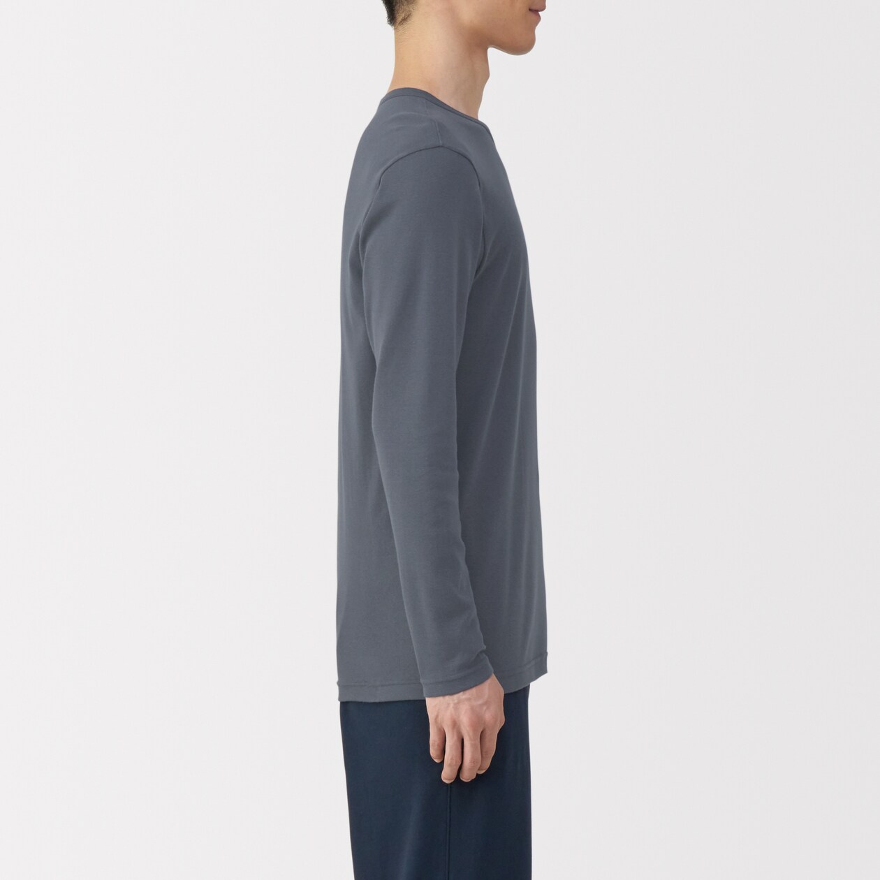 紳士　あったか綿　クルーネック長袖Ｔシャツ