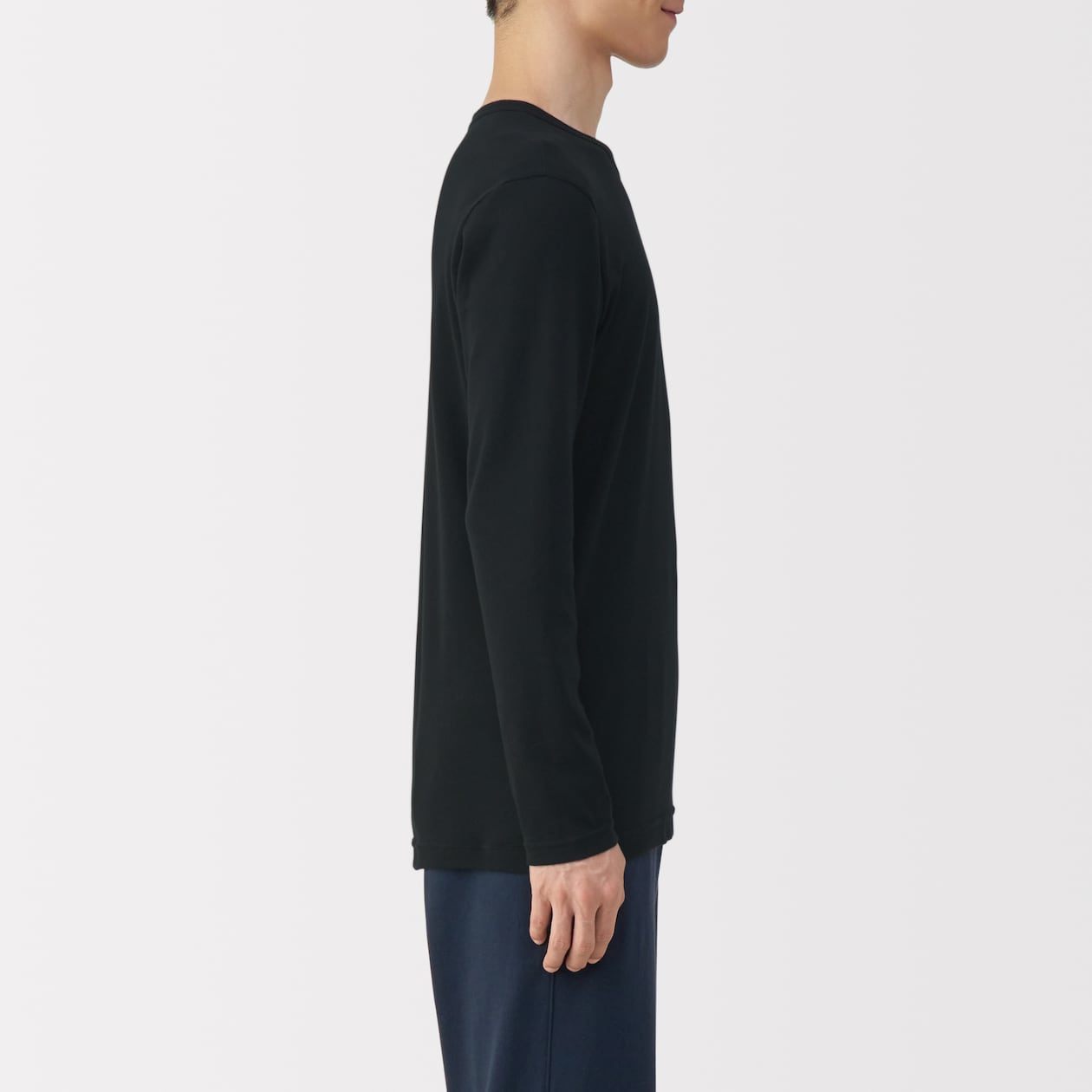 紳士　あったか綿　クルーネック長袖Ｔシャツ
