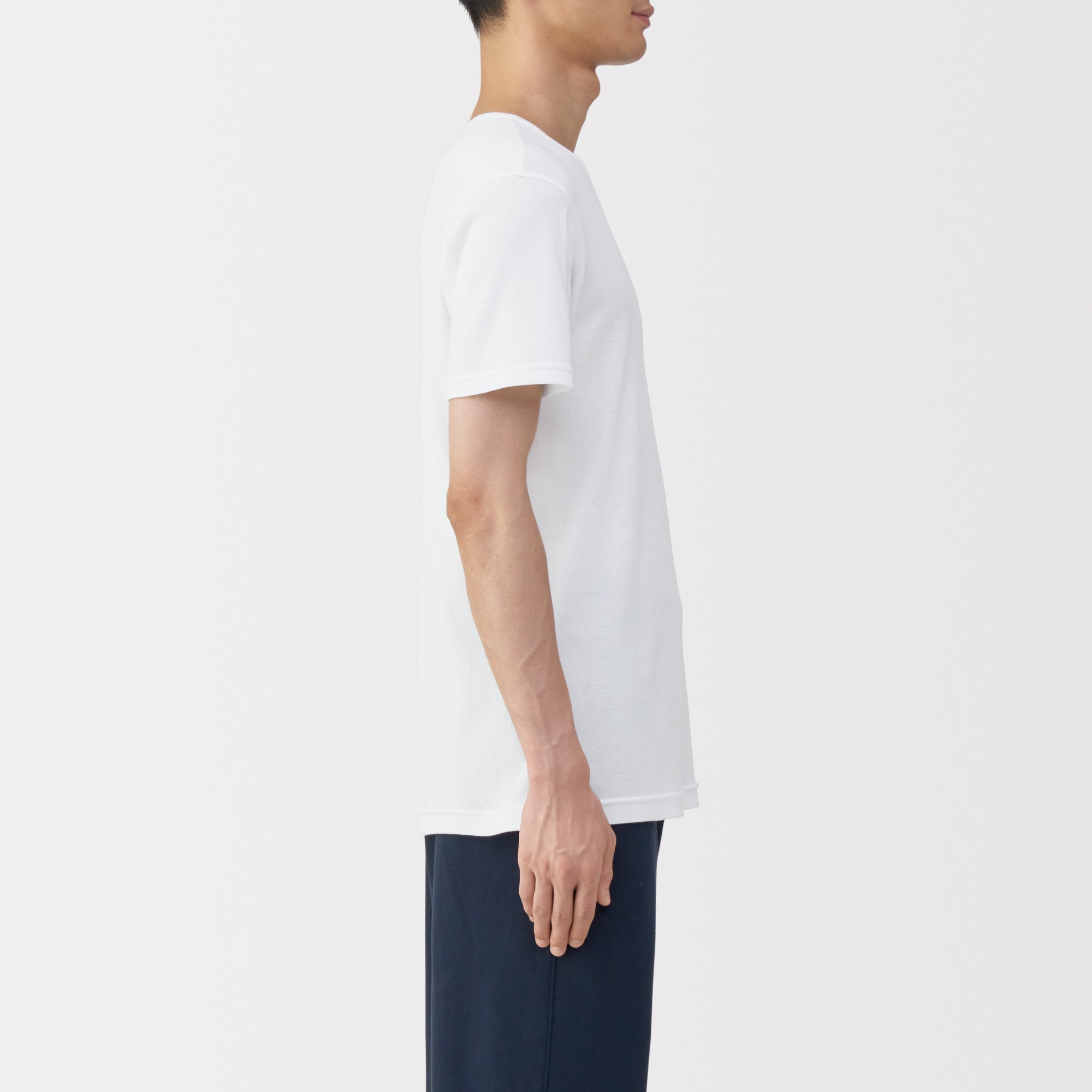 紳士　あったか綿　Ｖネック半袖Ｔシャツ