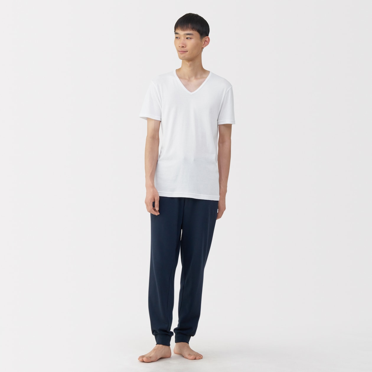 紳士　あったか綿　Ｖネック半袖Ｔシャツ