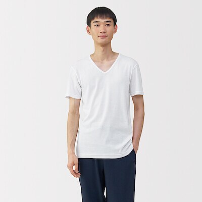 【９月１５日順次発売予定】紳士　あったか綿　Ｖネック半袖Ｔシャツ