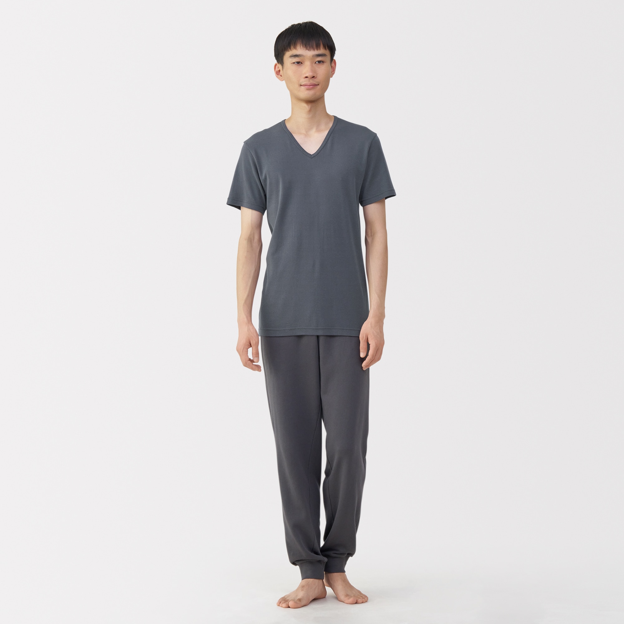 紳士　あったか綿　Ｖネック半袖Ｔシャツ