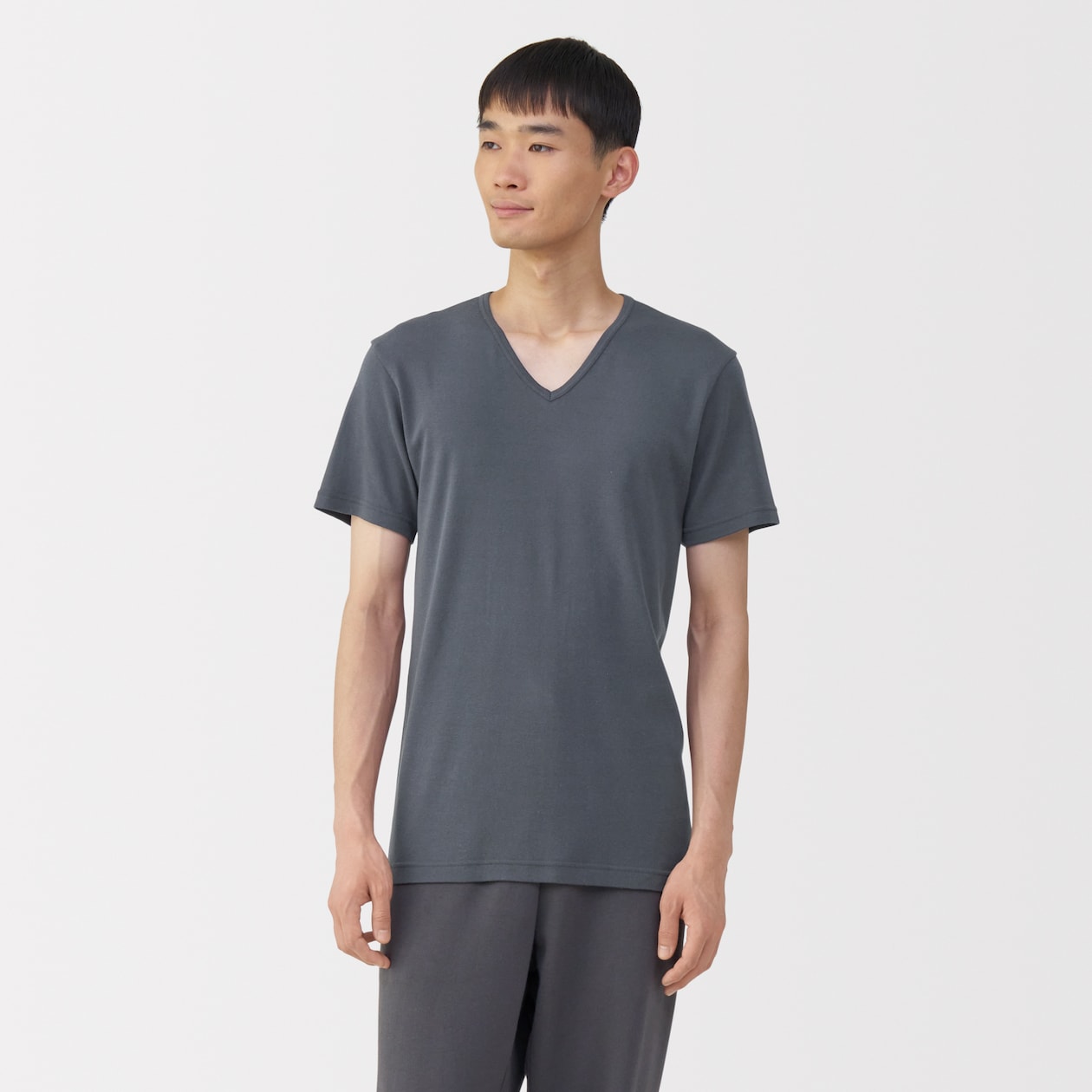 紳士　あったか綿　Ｖネック半袖Ｔシャツ