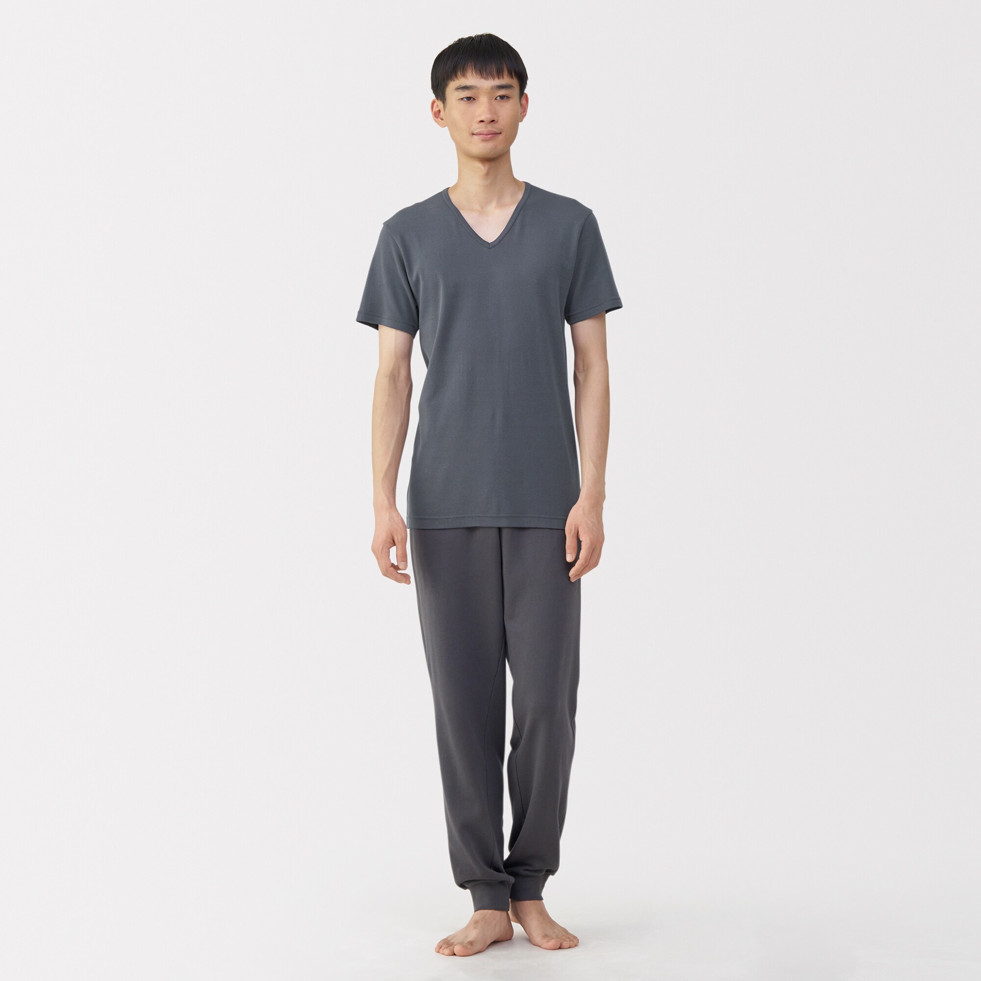 紳士　あったか綿　Ｖネック半袖Ｔシャツ