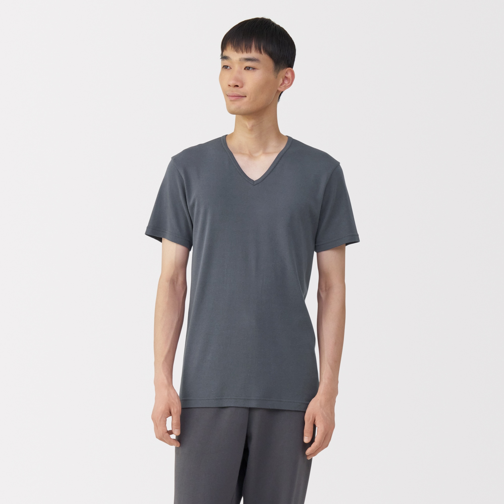 紳士　あったか綿　Ｖネック半袖Ｔシャツ