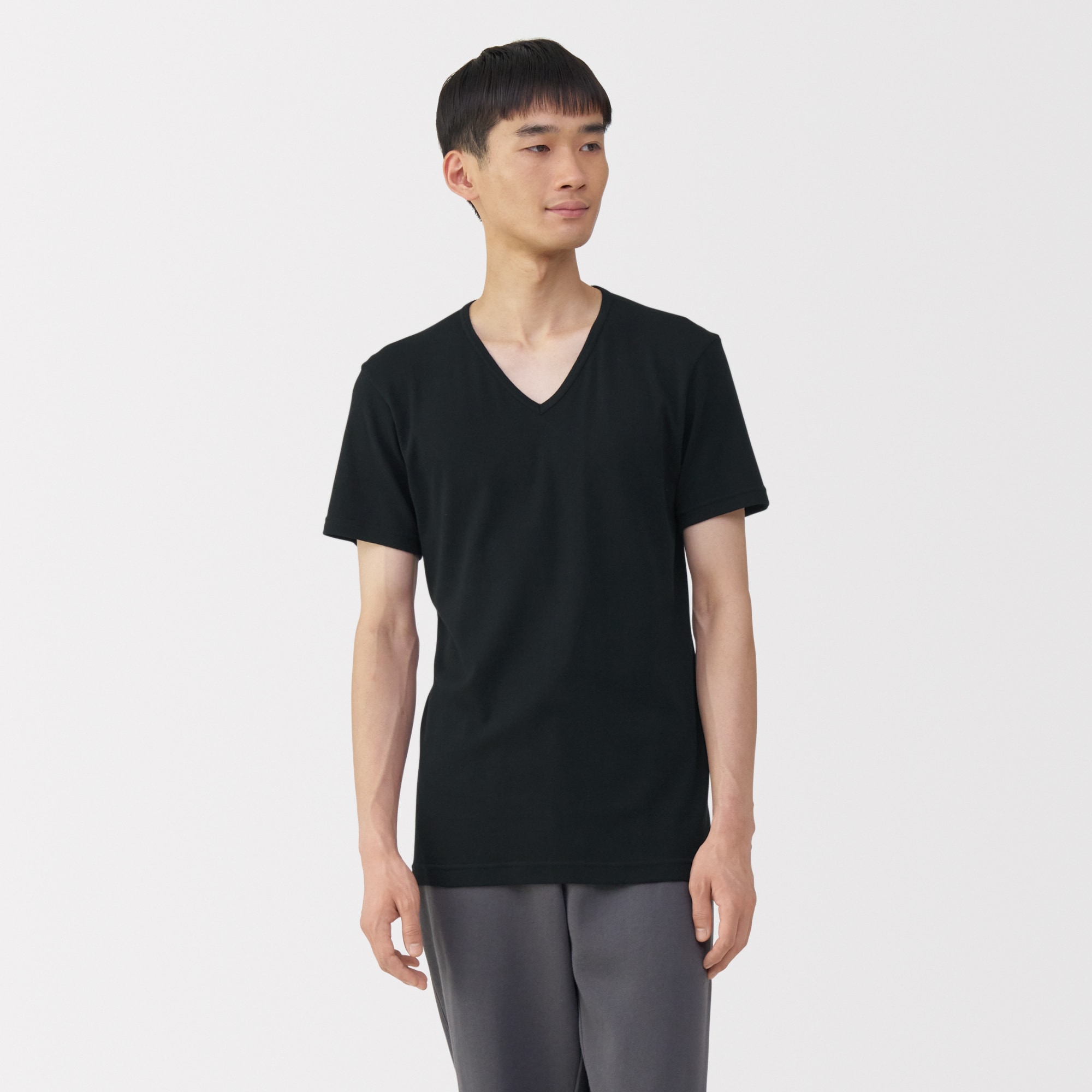 紳士　あったか綿　Ｖネック半袖Ｔシャツ