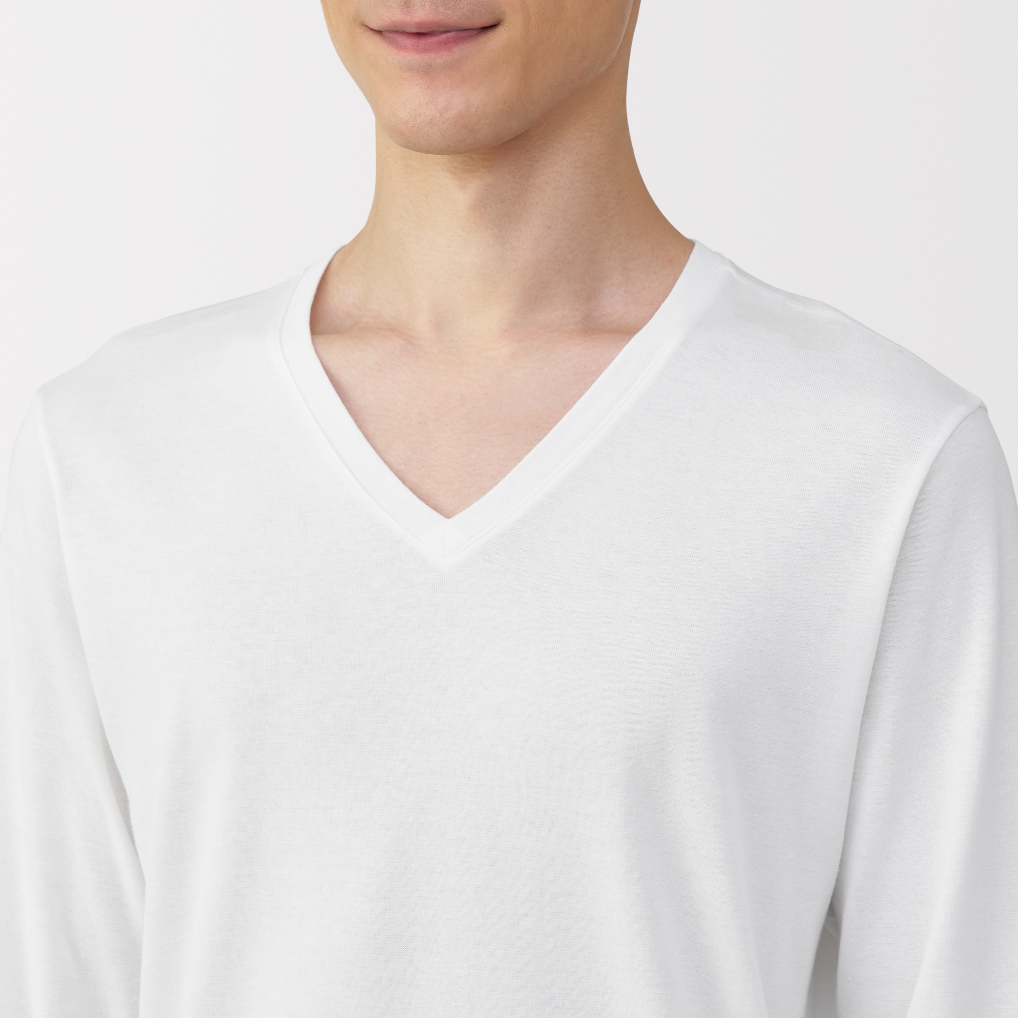 紳士　あったか綿　厚手　Ｖネック長袖Ｔシャツ