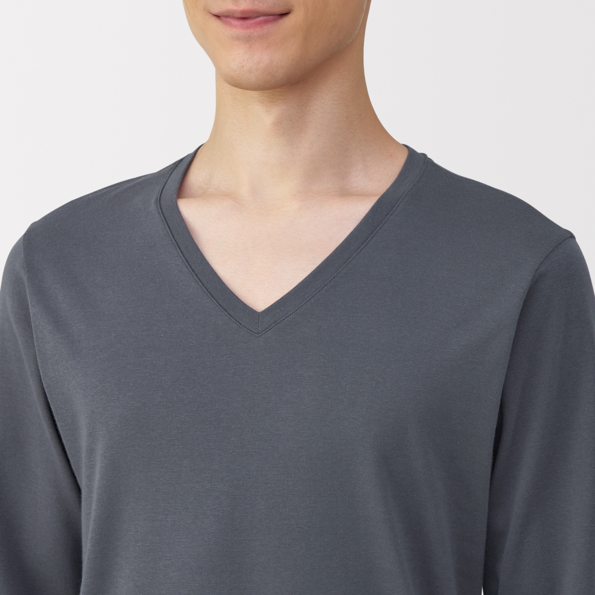 紳士　あったか綿　厚手　Ｖネック長袖Ｔシャツ