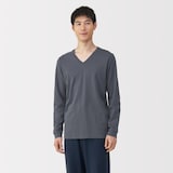 紳士　あったか綿　厚手　Ｖネック長袖Ｔシャツ
