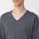 紳士　あったか綿　厚手　Ｖネック長袖Ｔシャツ