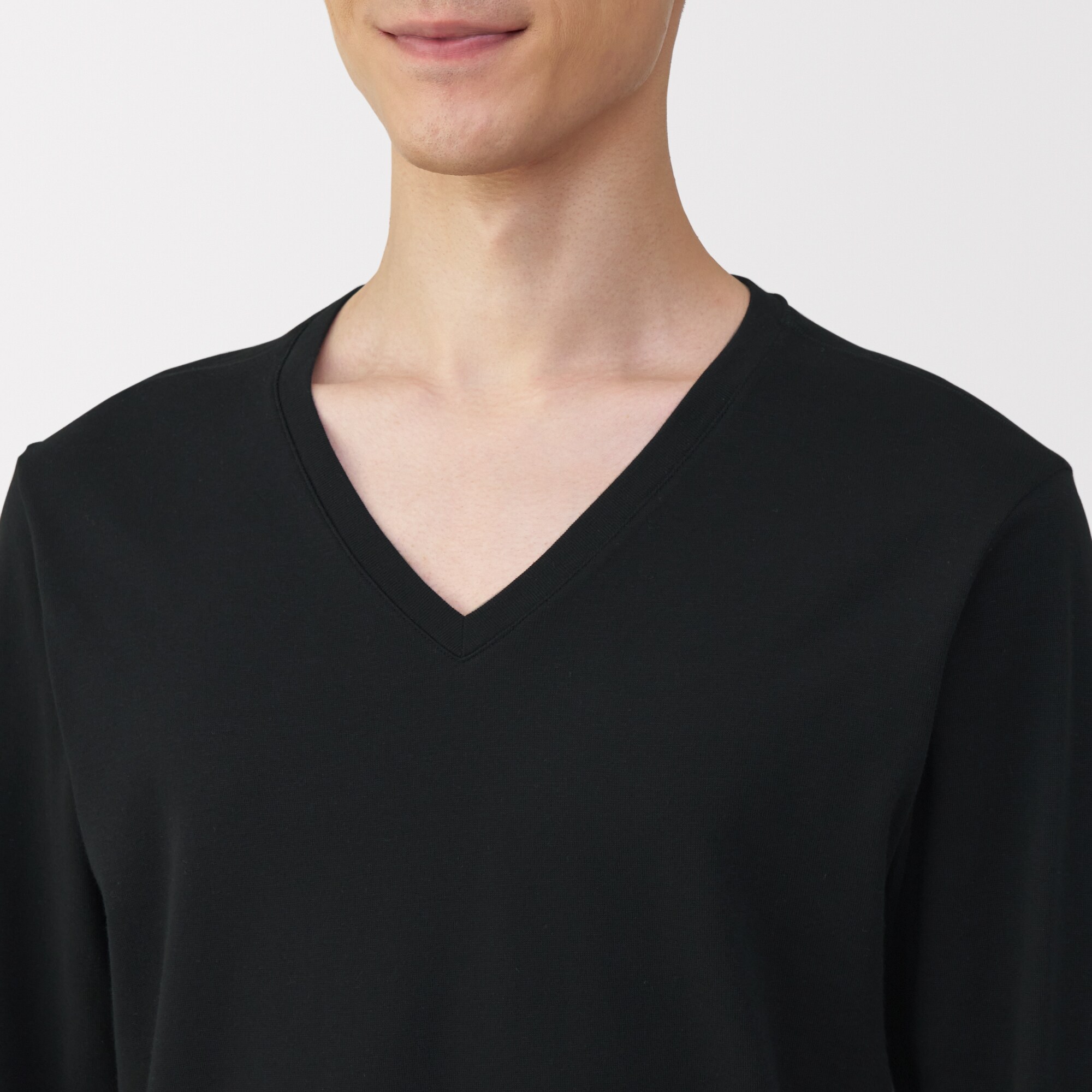 紳士　あったか綿　厚手　Ｖネック長袖Ｔシャツ