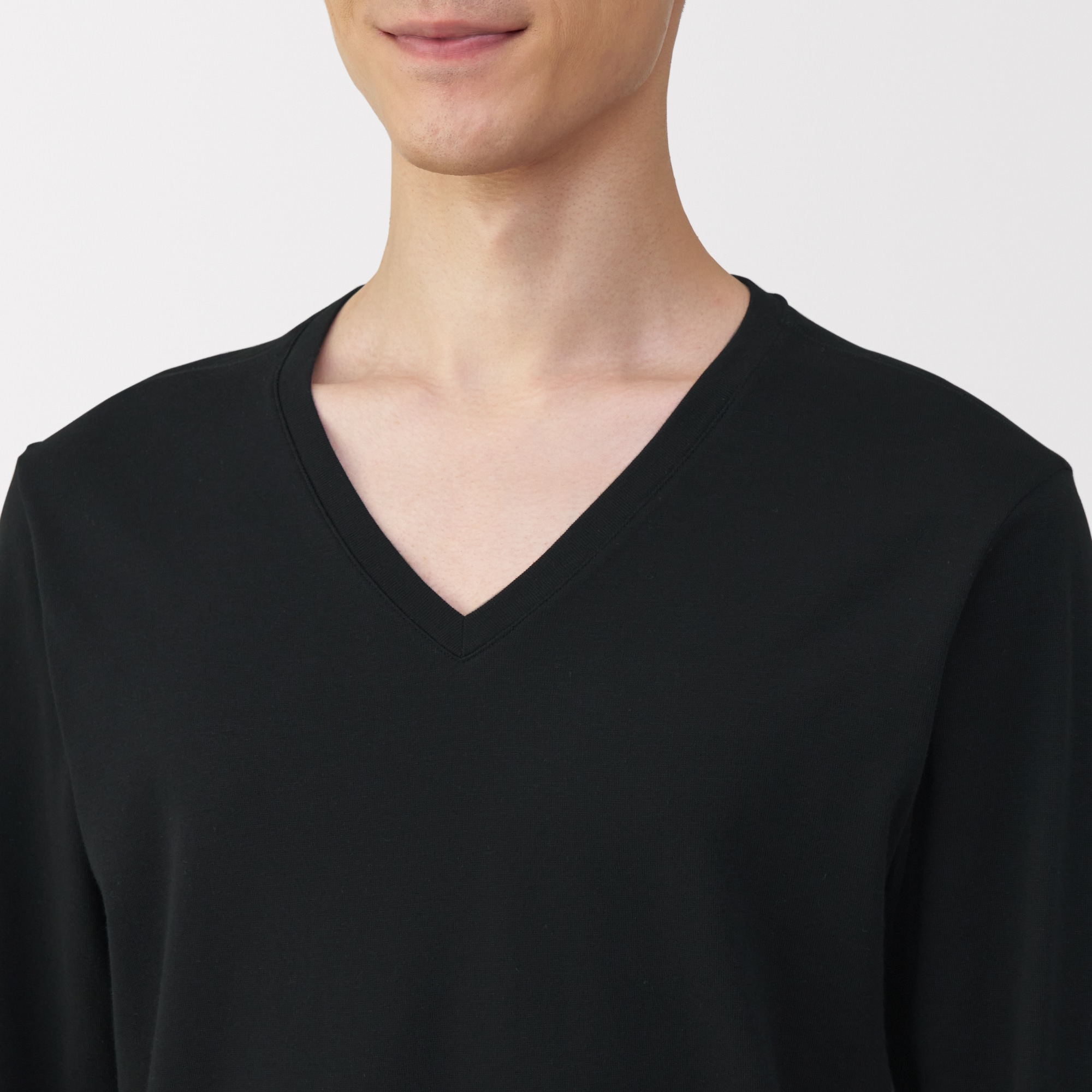 紳士　あったか綿　厚手　Ｖネック長袖Ｔシャツ