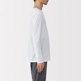 紳士　脇に縫い目のない　なめらか　クルーネック長袖Ｔシャツ