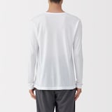 紳士　脇に縫い目のない　なめらか　クルーネック長袖Ｔシャツ