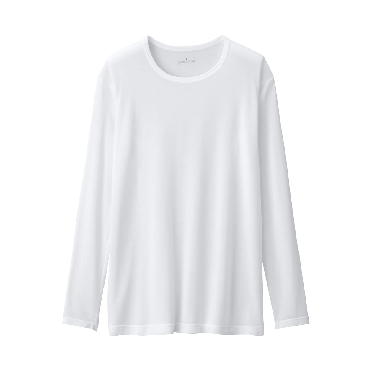 紳士　脇に縫い目のない　なめらか　クルーネック長袖Ｔシャツ