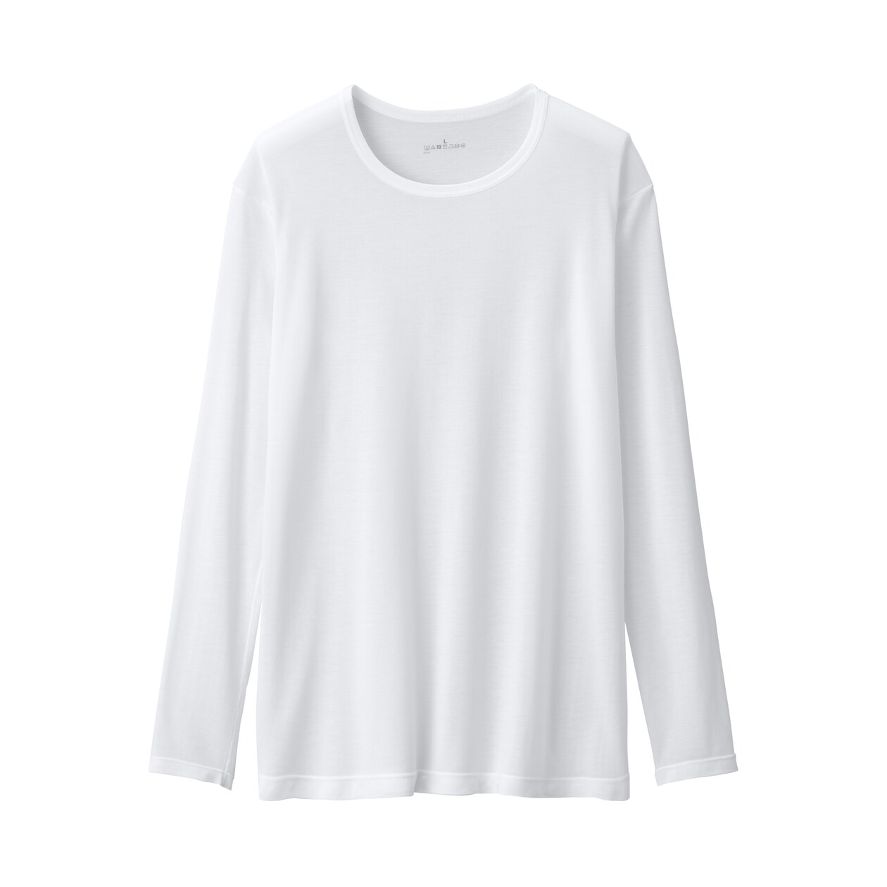 紳士　脇に縫い目のない　なめらか　クルーネック長袖Ｔシャツ