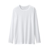 紳士　脇に縫い目のない　なめらか　クルーネック長袖Ｔシャツ