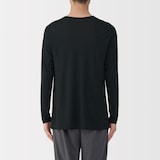 紳士　脇に縫い目のない　なめらか　クルーネック長袖Ｔシャツ