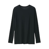 紳士　脇に縫い目のない　なめらか　クルーネック長袖Ｔシャツ