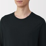 紳士　脇に縫い目のない　なめらか　クルーネック長袖Ｔシャツ