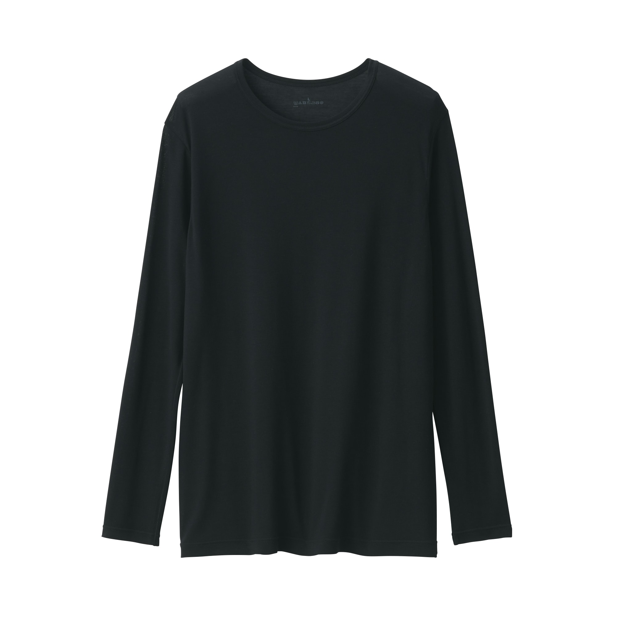 紳士　脇に縫い目のない　なめらか　クルーネック長袖Ｔシャツ