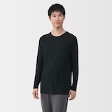 紳士　脇に縫い目のない　なめらか　クルーネック長袖Ｔシャツ