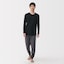 紳士　脇に縫い目のない　なめらか　クルーネック長袖Ｔシャツ