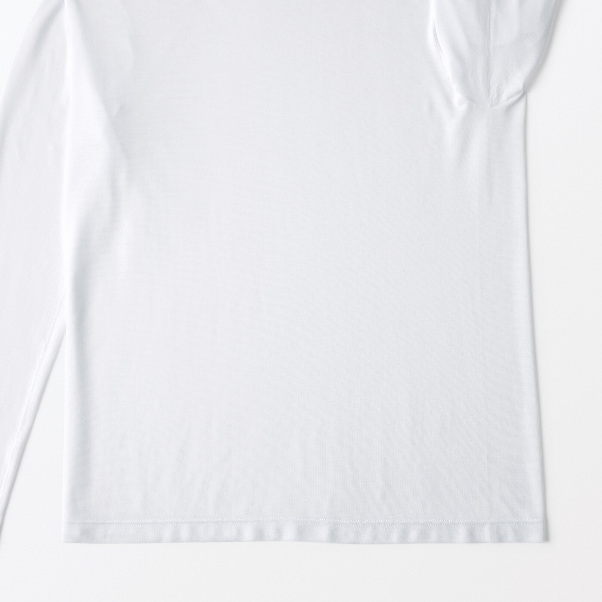 紳士　脇に縫い目のない　なめらか　クルーネック長袖Ｔシャツ