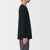 紳士　脇に縫い目のない　なめらか　クルーネック長袖Ｔシャツ