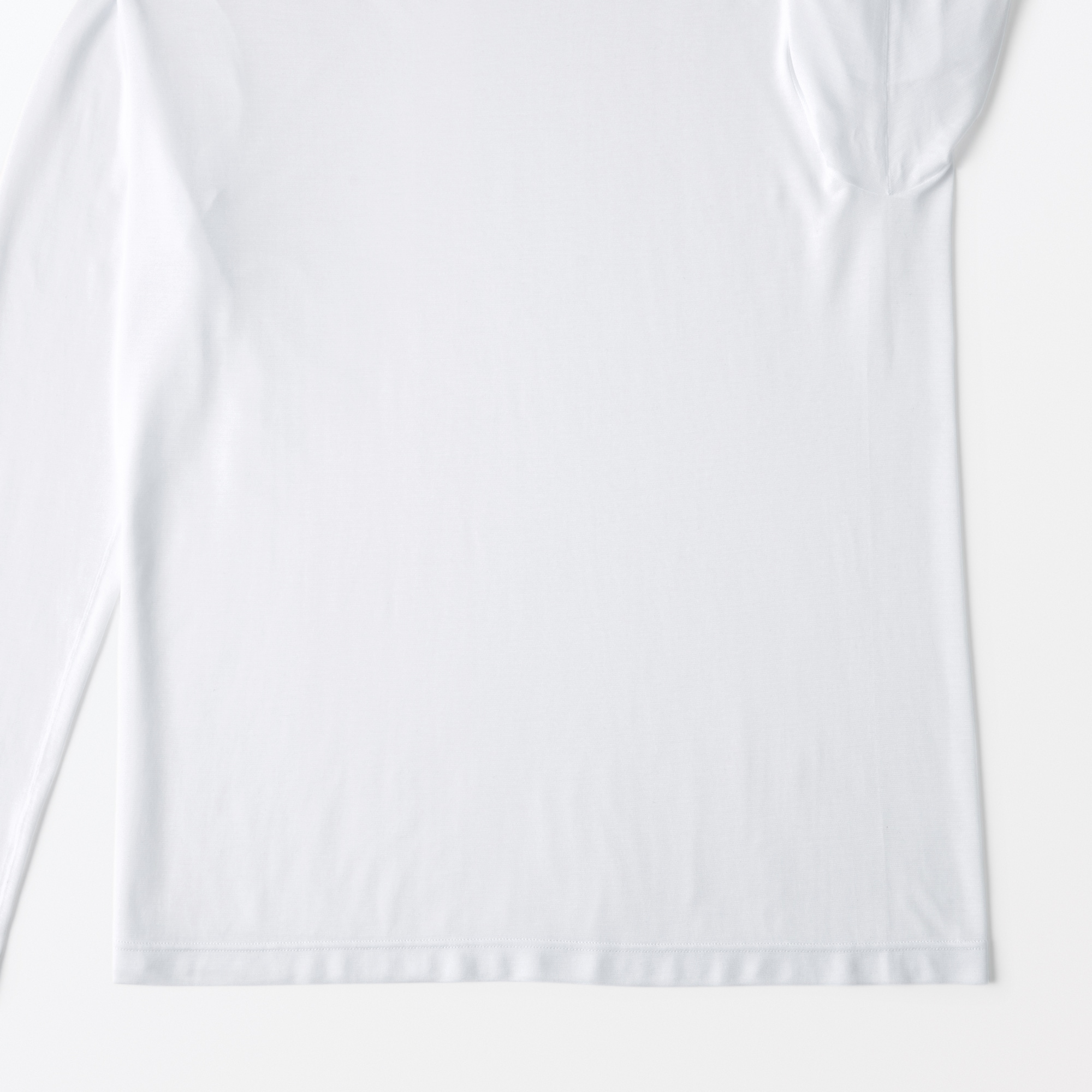 紳士　脇に縫い目のない　なめらか　クルーネック長袖Ｔシャツ