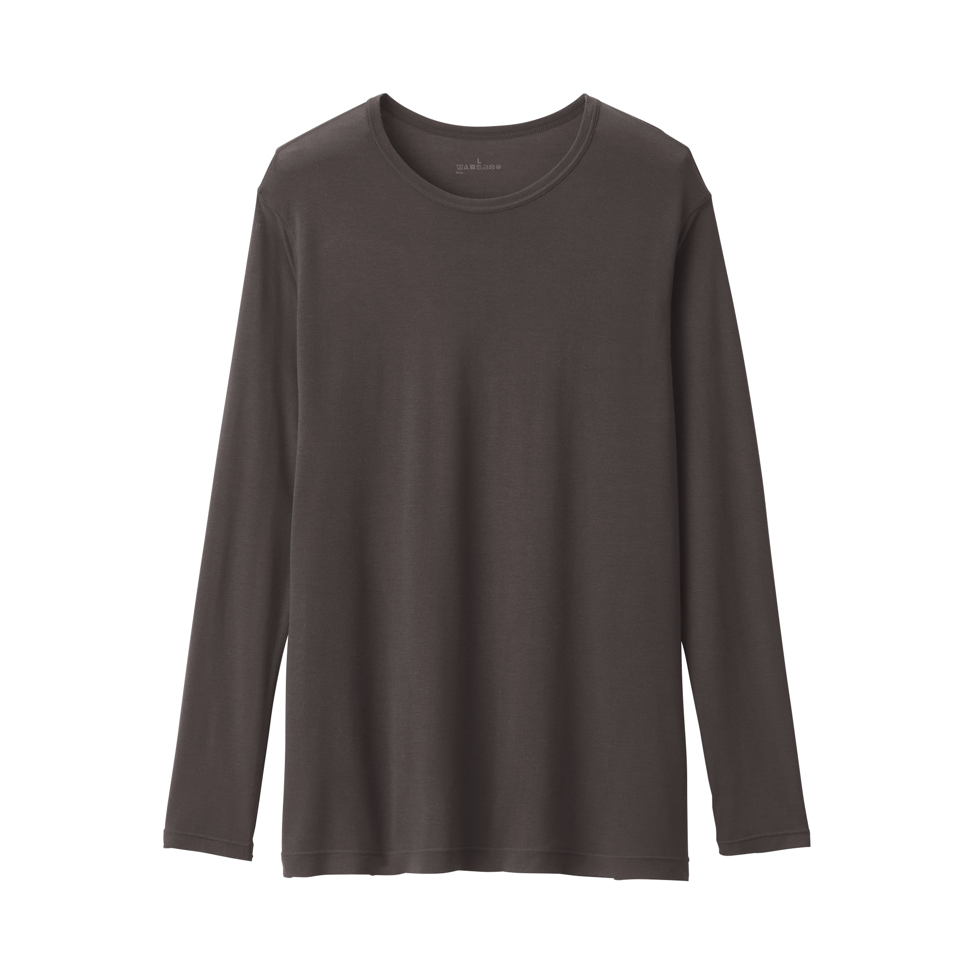 紳士　脇に縫い目のない　なめらか　クルーネック長袖Ｔシャツ