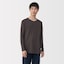 紳士　脇に縫い目のない　なめらか　クルーネック長袖Ｔシャツ