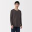 紳士　脇に縫い目のない　なめらか　クルーネック長袖Ｔシャツ