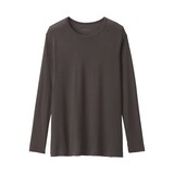 紳士　脇に縫い目のない　なめらか　クルーネック長袖Ｔシャツ