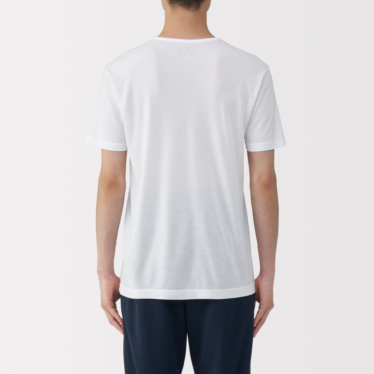 紳士　脇に縫い目のない　なめらか　Ｖネック半袖Ｔシャツ