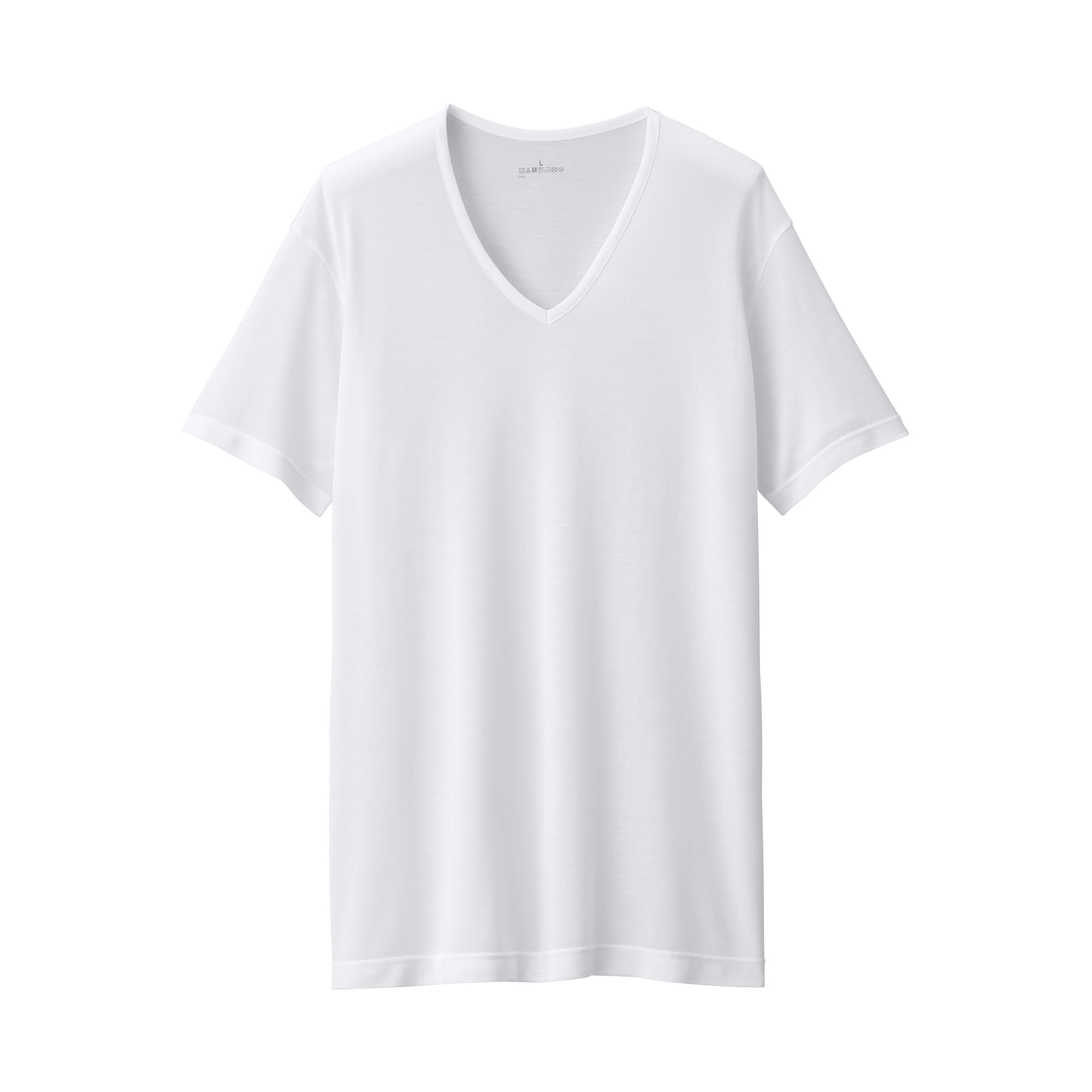 紳士　脇に縫い目のない　なめらか　Ｖネック半袖Ｔシャツ