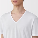 紳士　脇に縫い目のない　なめらか　Ｖネック半袖Ｔシャツ