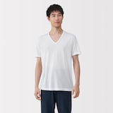 紳士　脇に縫い目のない　なめらか　Ｖネック半袖Ｔシャツ