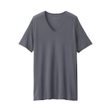 紳士　脇に縫い目のない　なめらか　Ｖネック半袖Ｔシャツ