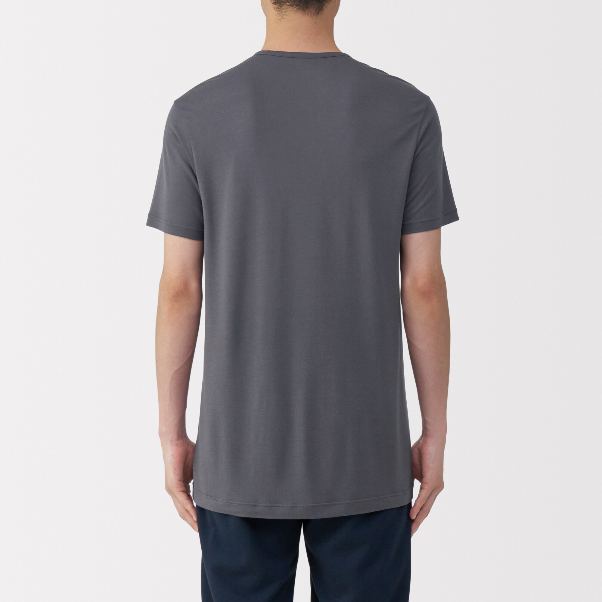 紳士　脇に縫い目のない　なめらか　Ｖネック半袖Ｔシャツ