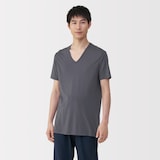 紳士　脇に縫い目のない　なめらか　Ｖネック半袖Ｔシャツ