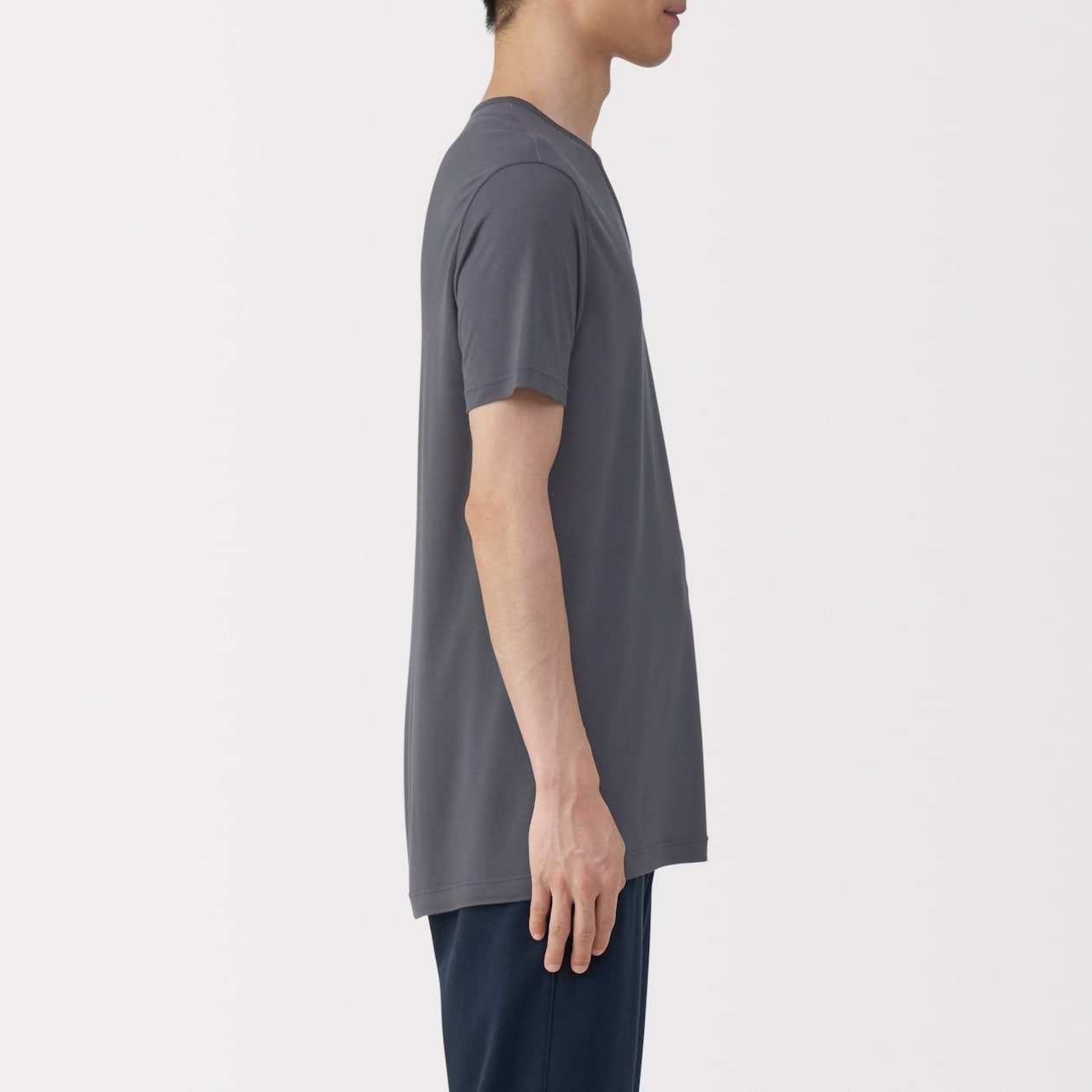 紳士　脇に縫い目のない　なめらか　Ｖネック半袖Ｔシャツ