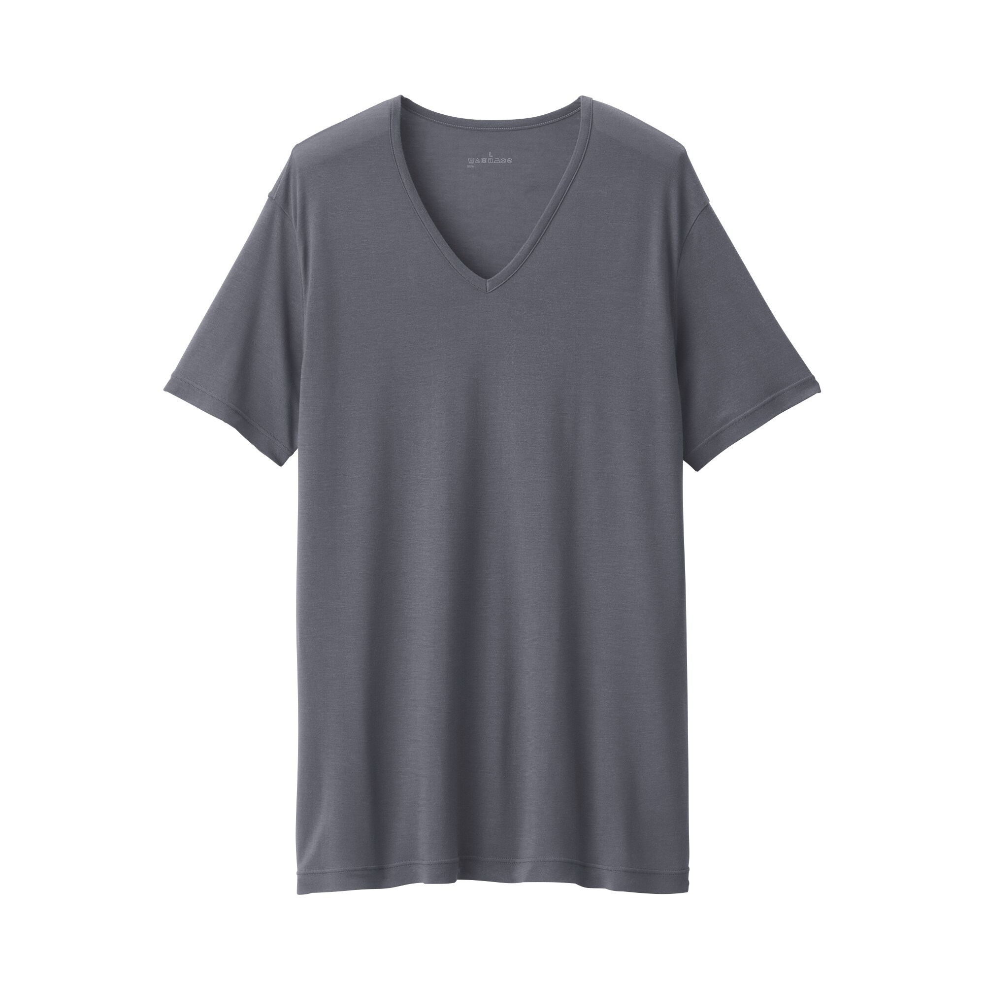 紳士　脇に縫い目のない　なめらか　Ｖネック半袖Ｔシャツ